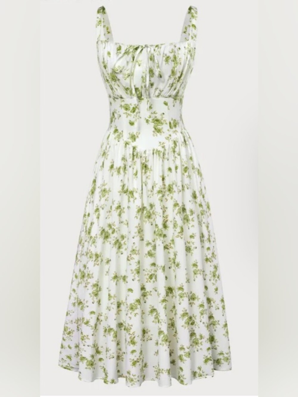 Scarlet Darkness Green Floral Print Summer Dress